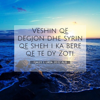Picture 07 - Fjalët e urta 20:12 ALB - Veshin që dëgjon dhe syrin që sheh i ka bërë - Bible Verse Picture