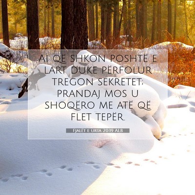 Picture 07 - Fjalët e urta 20:19 ALB - Ai që shkon poshtë e lart duke përfolur tregon - Bible Verse Picture