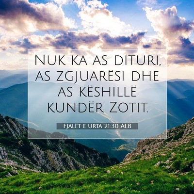Picture 07 - Fjalët e urta 21:30 ALB - Nuk ka as dituri, as zgjuarësi dhe as këshillë - Bible Verse Picture