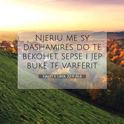 Picture 07 - Fjalët e urta 22:9 ALB - Njeriu me sy dashamirës do të bekohet, sepse i - Bible Verse Picture