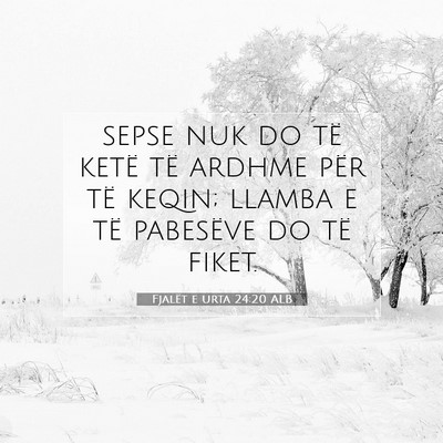 Picture 07 - Fjalët e urta 24:20 ALB - sepse nuk do të ketë të ardhme për të keqin; - Bible Verse Picture