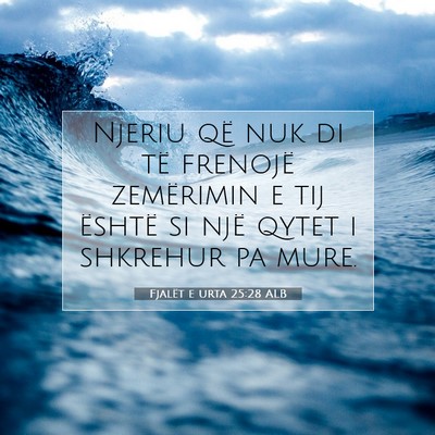 Picture 07 - Fjalët e urta 25:28 ALB - Njeriu që nuk di të frenojë zemërimin e tij - Bible Verse Picture