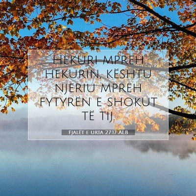 Picture 07 - Fjalët e urta 27:17 ALB - Hekuri mpreh hekurin, kështu njeriu mpreh - Bible Verse Picture