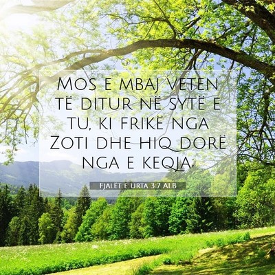 Picture 07 - Fjalët e urta 3:7 ALB - Mos e mbaj veten të ditur në sytë e tu, ki - Bible Verse Picture
