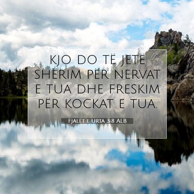 Picture 07 - Fjalët e urta 3:8 ALB - kjo do të jetë shërim për nervat e tua dhe - Bible Verse Picture