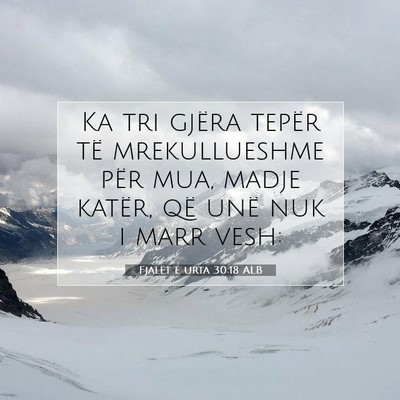 Picture 07 - Fjalët e urta 30:18 ALB - Ka tri gjëra tepër të mrekullueshme për mua, - Bible Verse Picture