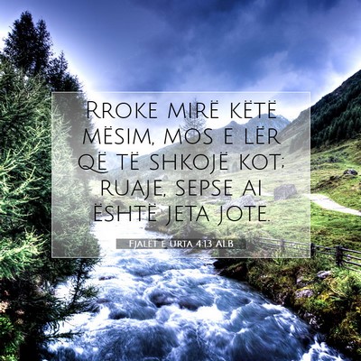 Picture 07 - Fjalët e urta 4:13 ALB - Rroke mirë këtë mësim, mos e lër që të - Bible Verse Picture