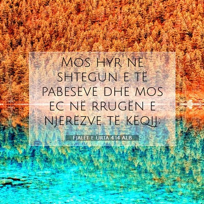 Picture 07 - Fjalët e urta 4:14 ALB - Mos hyr në shtegun e të pabesëve dhe mos ec - Bible Verse Picture
