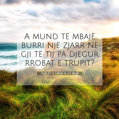 Picture 07 - Fjalët e urta 6:27 ALB - A mund të mbajë burri një zjarr në gji të - Bible Verse Picture