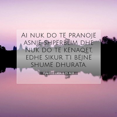 Picture 07 - Fjalët e urta 6:35 ALB - Ai nuk do të pranojë asnjë shpërblim dhe nuk - Bible Verse Picture