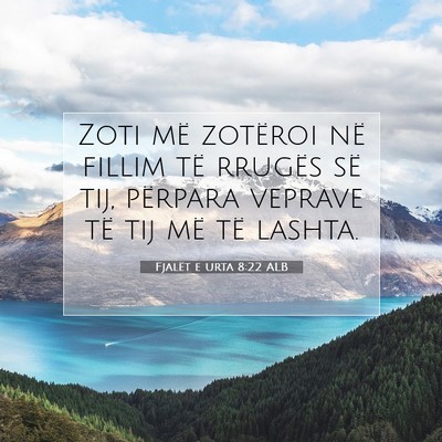 Picture 07 - Fjalët e urta 8:22 ALB - Zoti më zotëroi në fillim të rrugës së tij, - Bible Verse Picture
