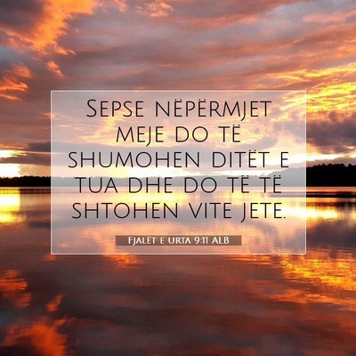 Picture 07 - Fjalët e urta 9:11 ALB - Sepse nëpërmjet meje do të shumohen ditët e - Bible Verse Picture