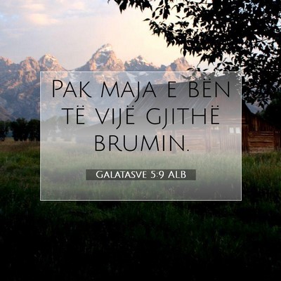 Picture 07 - Galatasve 5:9 ALB - Pak maja e bën të vijë gjithë - Bible Verse Picture