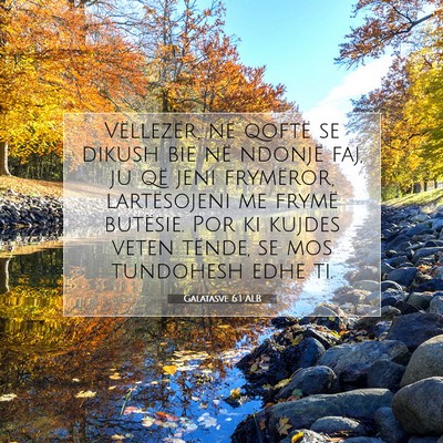 Picture 07 - Galatasve 6:1 ALB - Vëllezër, në qoftë se dikush bie në ndonjë - Bible Verse Picture