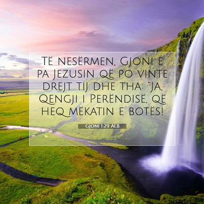 Picture 07 - Gjoni 1:29 ALB - Të nesërmen, Gjoni e pa Jezusin që po vinte - Bible Verse Picture