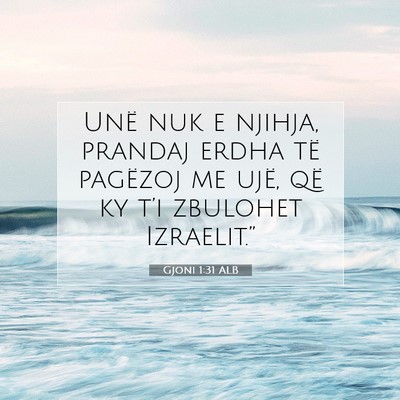 Picture 07 - Gjoni 1:31 ALB - Unë nuk e njihja, prandaj erdha të pagëzoj me - Bible Verse Picture