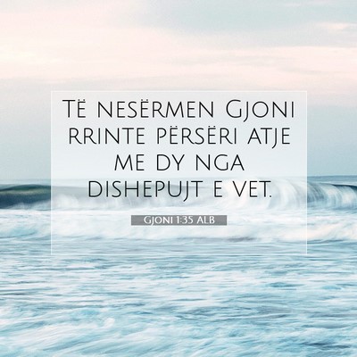 Picture 07 - Gjoni 1:35 ALB - Të nesërmen Gjoni rrinte përsëri atje me dy - Bible Verse Picture