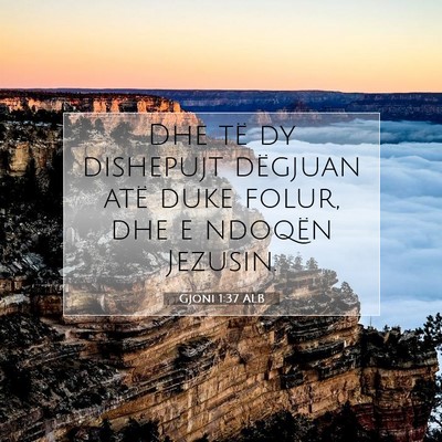Picture 07 - Gjoni 1:37 ALB - Dhe të dy dishepujt dëgjuan atë duke folur, - Bible Verse Picture