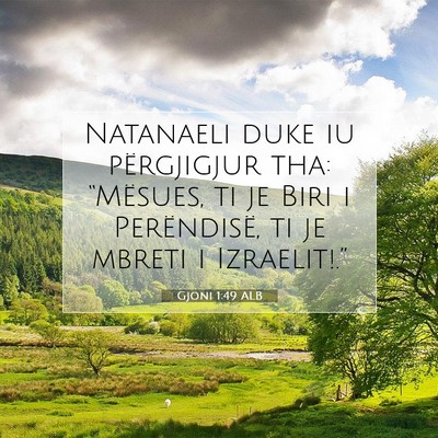 Picture 07 - Gjoni 1:49 ALB - Natanaeli duke iu përgjigjur tha: “Mësues, ti - Bible Verse Picture