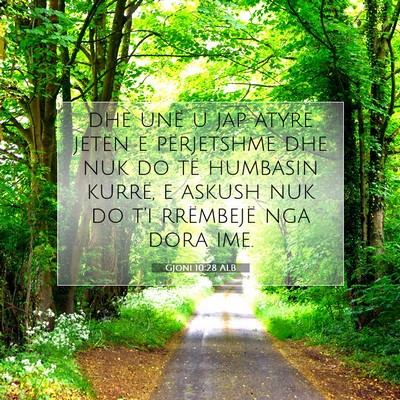 Picture 07 - Gjoni 10:28 ALB - dhe unë u jap atyre jetën e përjetshme dhe nuk - Bible Verse Picture