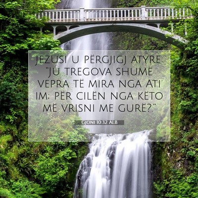 Picture 07 - Gjoni 10:32 ALB - Jezusi u përgjigj atyre: “Ju tregova shumë - Bible Verse Picture