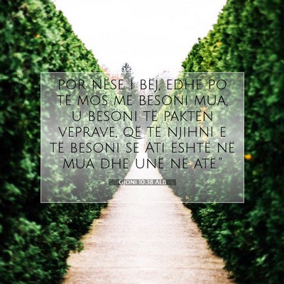 Picture 07 - Gjoni 10:38 ALB - por nëse i bëj, edhe po të mos më besoni mua, - Bible Verse Picture