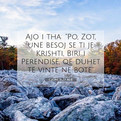 Picture 07 - Gjoni 11:27 ALB - Ajo i tha: “Po, Zot, unë besoj se ti je - Bible Verse Picture