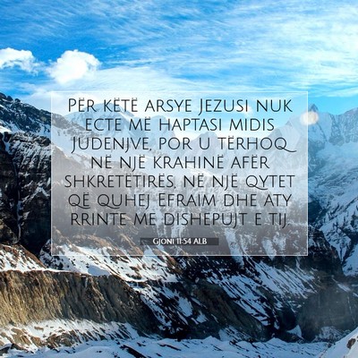 Picture 07 - Gjoni 11:54 ALB - Për këtë arsye Jezusi nuk ecte më haptasi - Bible Verse Picture