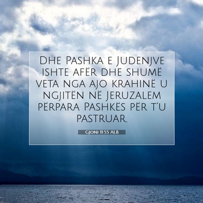 Picture 07 - Gjoni 11:55 ALB - Dhe Pashka e Judenjve ishte afër dhe shumë veta - Bible Verse Picture