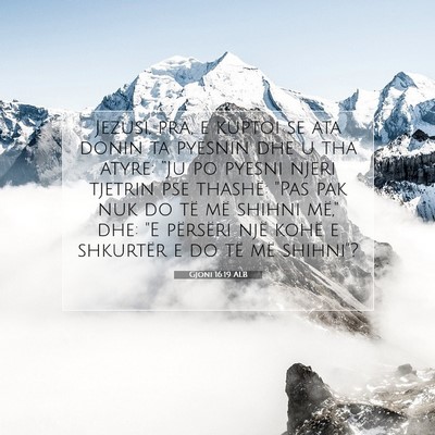 Picture 07 - Gjoni 16:19 ALB - Jezusi, pra, e kuptoi se ata donin ta pyesnin dhe - Bible Verse Picture