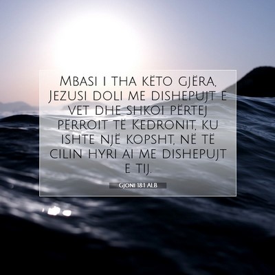 Picture 07 - Gjoni 18:1 ALB - Mbasi i tha këto gjëra, Jezusi doli me - Bible Verse Picture