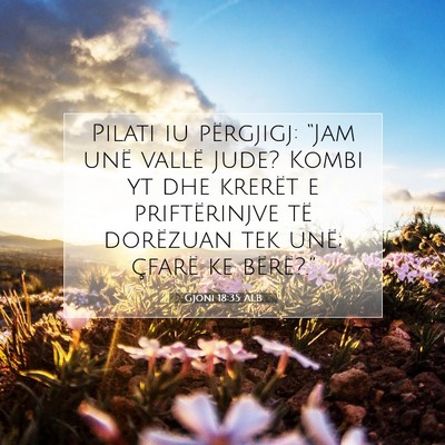 Picture 07 - Gjoni 18:35 ALB - Pilati iu përgjigj: “Jam unë vallë Jude? - Bible Verse Picture