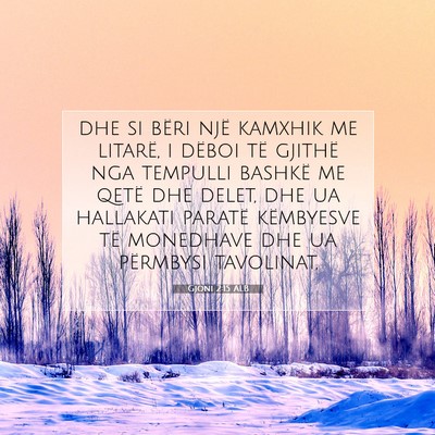 Picture 07 - Gjoni 2:15 ALB - dhe si bëri një kamxhik me litarë, i dëboi - Bible Verse Picture