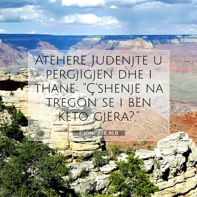 Picture 07 - Gjoni 2:18 ALB - Atëherë Judenjtë u përgjigjën dhe i thanë: - Bible Verse Picture