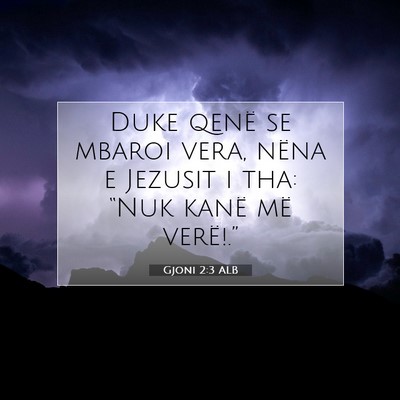Picture 07 - Gjoni 2:3 ALB - Duke qenë se mbaroi vera, nëna e Jezusit i tha: - Bible Verse Picture