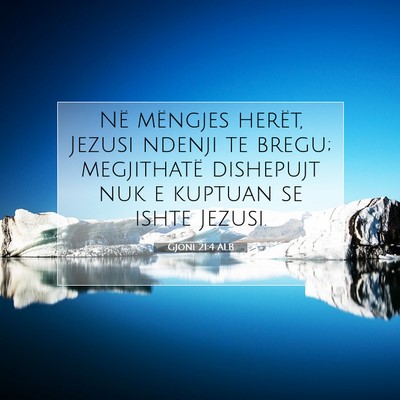 Picture 07 - Gjoni 21:4 ALB - Në mëngjes herët, Jezusi ndenji te bregu; - Bible Verse Picture