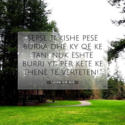 Picture 07 - Gjoni 4:18 ALB - sepse ti kishe pesë burra dhe ky që ke tani nuk - Bible Verse Picture