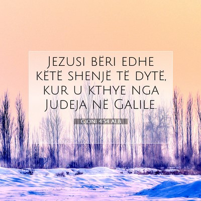 Picture 07 - Gjoni 4:54 ALB - Jezusi bëri edhe këtë shenjë të dytë, kur u - Bible Verse Picture