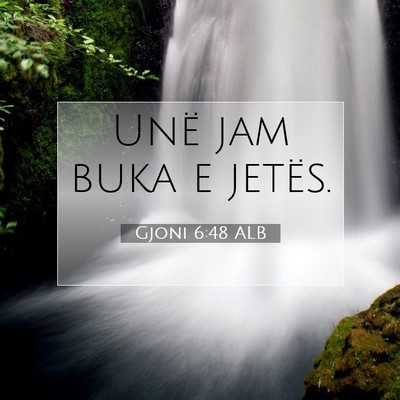 Picture 07 - Gjoni 6:48 ALB - Unë jam buka e - Bible Verse Picture