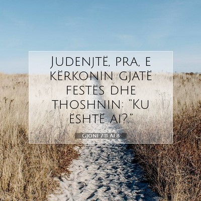Picture 07 - Gjoni 7:11 ALB - Judenjtë, pra, e kërkonin gjatë festës dhe - Bible Verse Picture