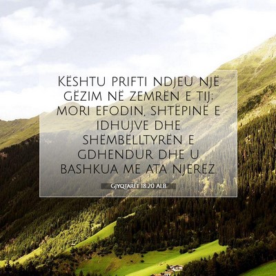 Picture 07 - Gjyqtarët 18:20 ALB - Kështu prifti ndjeu një gëzim në zemrën e - Bible Verse Picture
