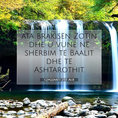 Picture 07 - Gjyqtarët 2:13 ALB - ata brakisën Zotin dhe u vunë në shërbim të - Bible Verse Picture