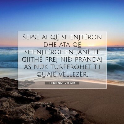Picture 07 - Hebrenjve 2:11 ALB - Sepse ai që shenjtëron dhe ata që - Bible Verse Picture