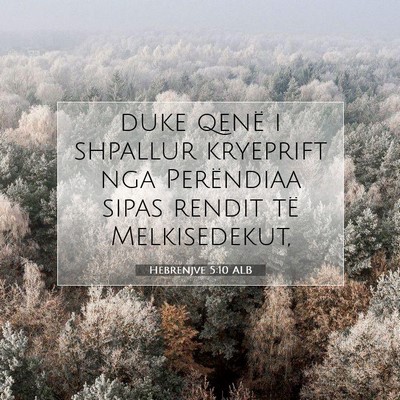 Picture 07 - Hebrenjve 5:10 ALB - duke qenë i shpallur kryeprift nga Perëndiaa - Bible Verse Picture