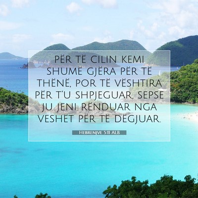 Picture 07 - Hebrenjve 5:11 ALB - për të cilin kemi shumë gjëra për të - Bible Verse Picture