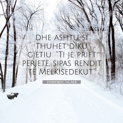 Picture 07 - Hebrenjve 5:6 ALB - dhe ashtu si thuhet diku gjetiu: “Ti je prift - Bible Verse Picture