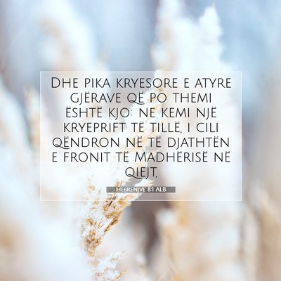 Picture 07 - Hebrenjve 8:1 ALB - Dhe pika kryesore e atyre gjërave që po themi - Bible Verse Picture