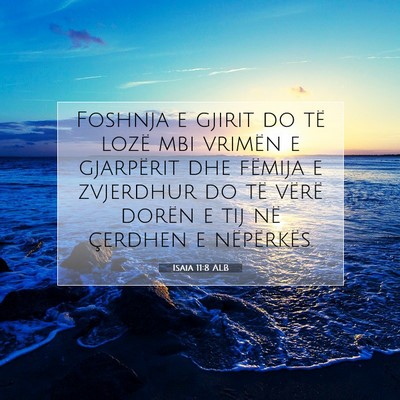 Picture 07 - Isaia 11:8 ALB - Foshnja e gjirit do të lozë mbi vrimën e - Bible Verse Picture