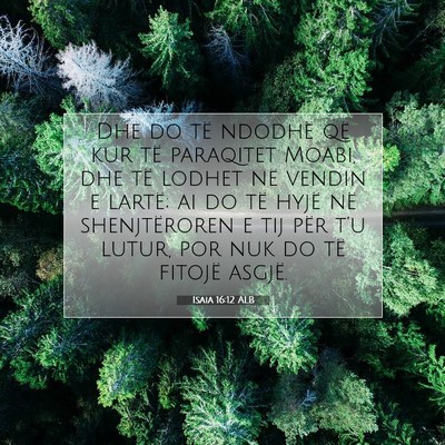 Picture 07 - Isaia 16:12 ALB - Dhe do të ndodhë që kur të paraqitet Moabi, - Bible Verse Picture