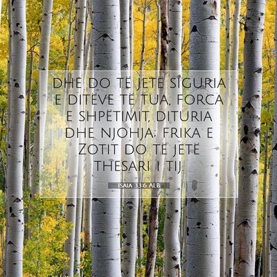 Picture 07 - Isaia 33:6 ALB - dhe do të jetë siguria e ditëve të tua, forca - Bible Verse Picture